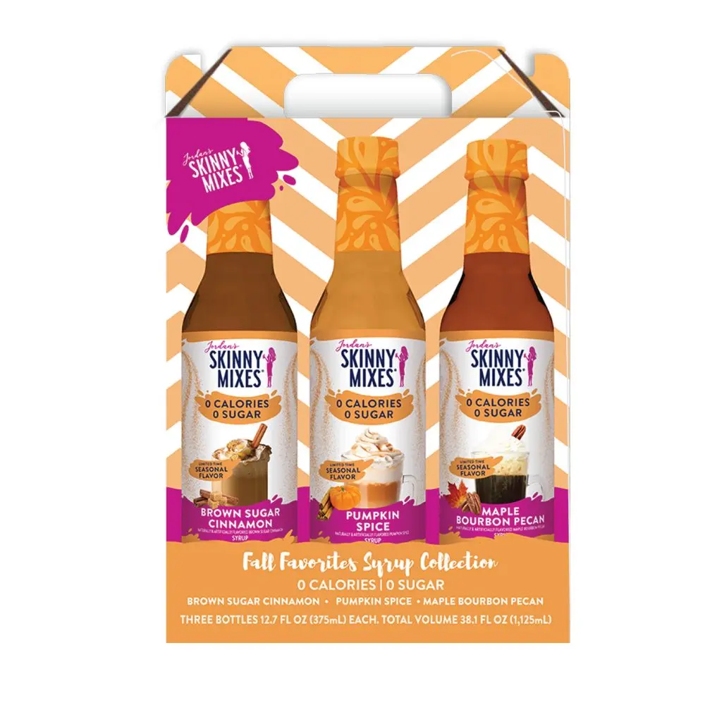 Jordan's Skinny Mixes Fall Favorites Syrup Trio-Brown Sugar Cinnamon, Pumpkin Spice, Maple Bourbon Pecan