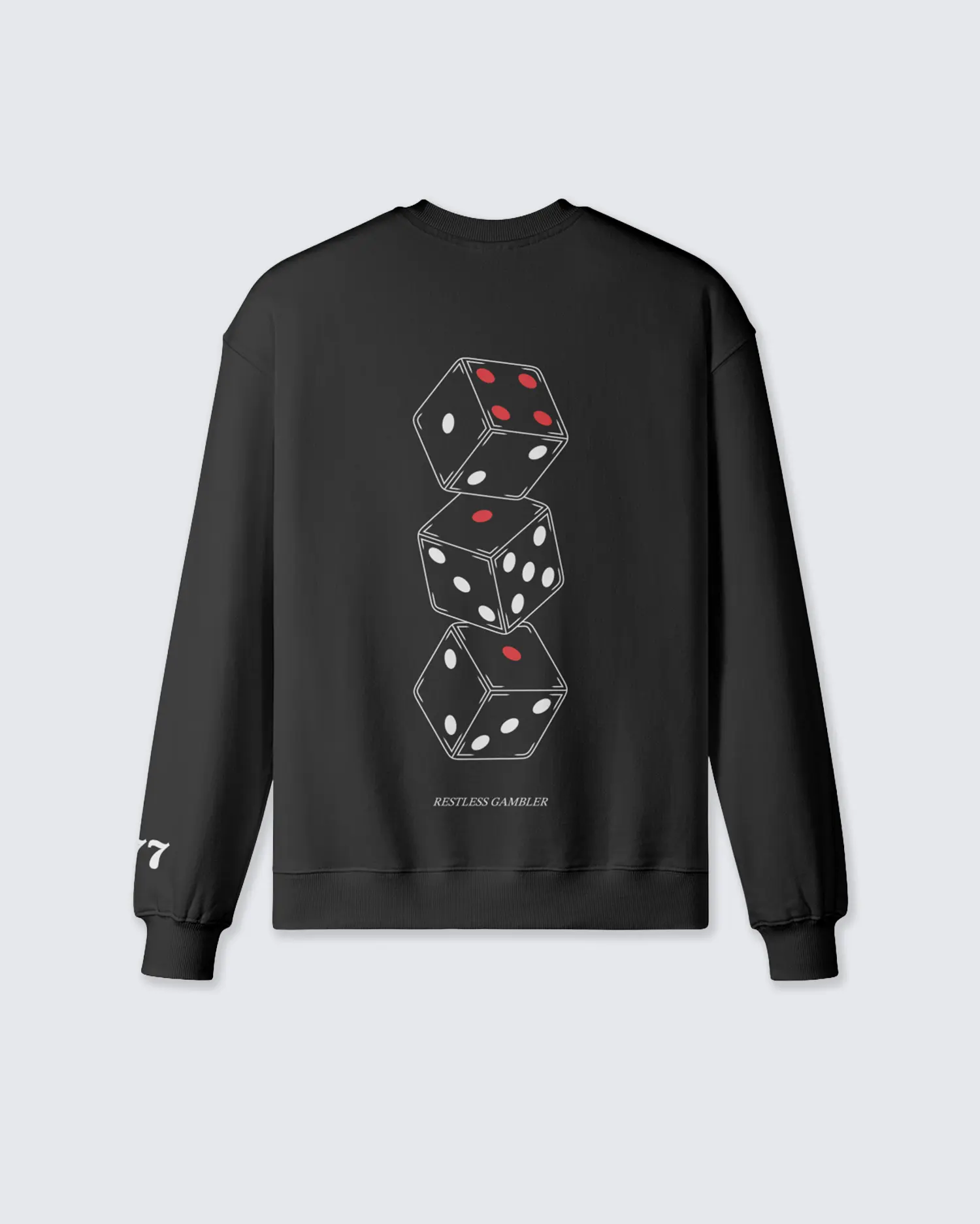 Menswear Restless Gambler "777" Jujutsu Kaisen Round Neck Sweatshirt, Stylish Loose Mens Top