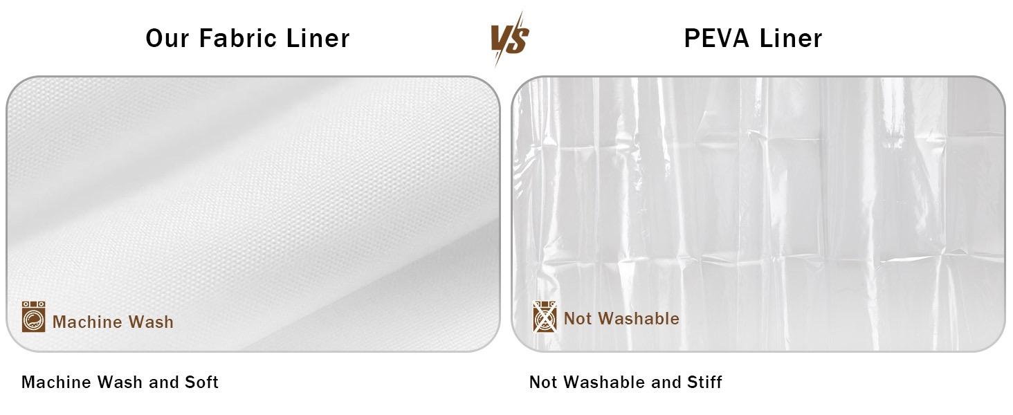 No Hook Shower Curtain and Liner Set,White Hotel Waffle Shower Curtain with Liner 75" L x 72" W