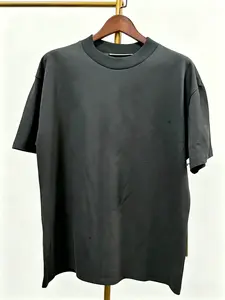 Under $10 Unisex Oversized Limo Black Casual American Short Sleeve Crew Neck Heavyweight Cotton everyday t-shirts