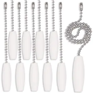 10 Pack 12-inch Ceiling Fan Pull Chain, 3mm Beaded Ball Chains Wooden Decorative Pendant Extension Chains for Ceiling Light Lamp Fan