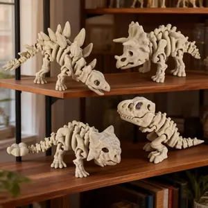 Jurassic Dinosaur Skeleton Model, Dinosaur Bone Statue, Perfect for Paleontology, Home and Office Desktop Decoration