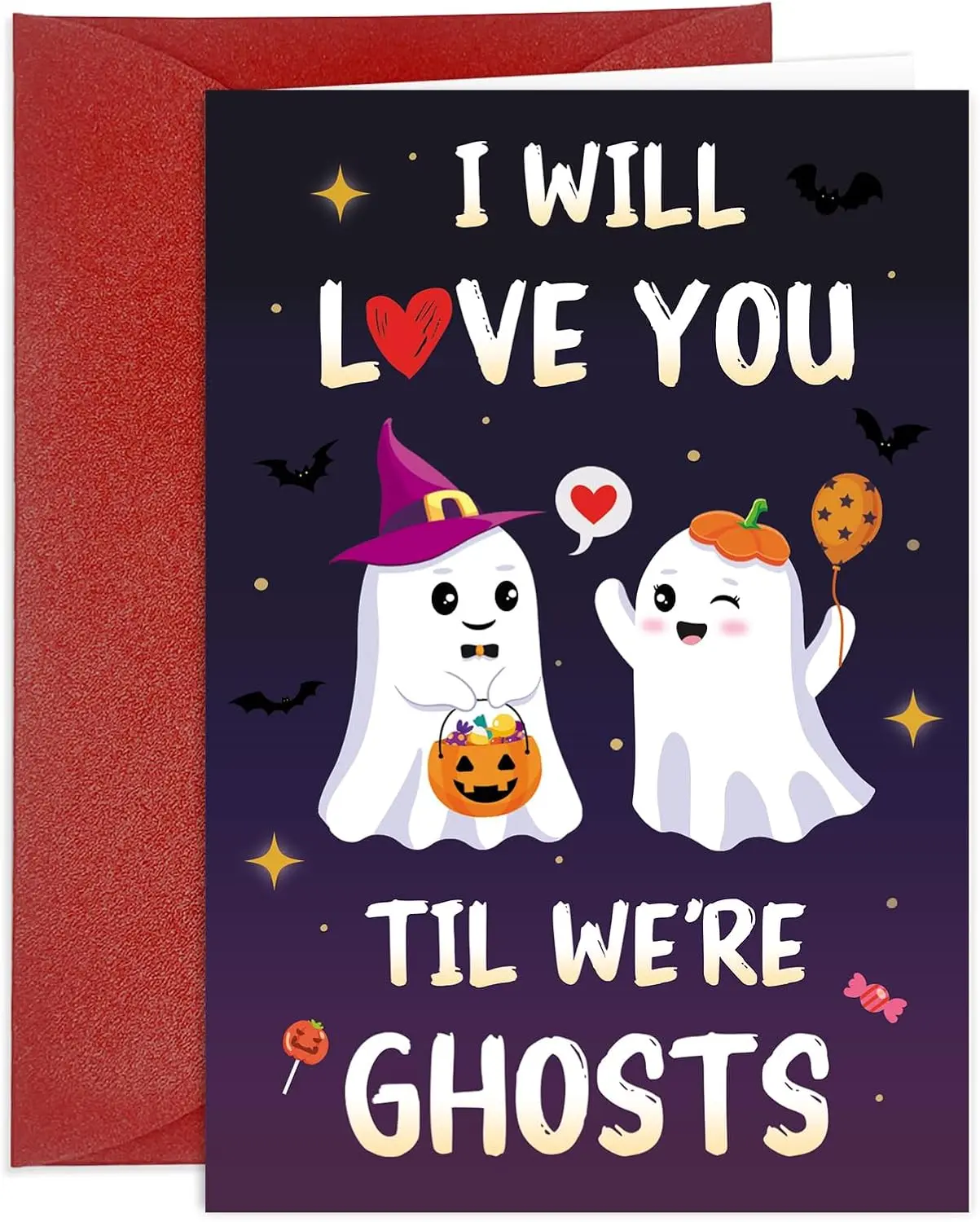 funny halloween cards for girlfriends boyfriend cute halloween cards for her him Romantic Halloweens Anniversary Card for couples ghost card with envelope Gothic Valentines Day Gift
