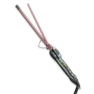 Thirtek 3/8 inch Slim 9mm Curling Wand, Small Barrel Hair Curler with LCD Screen 15 Heat Settings, Long Lasting Tight Curls and Wool Curls Styler