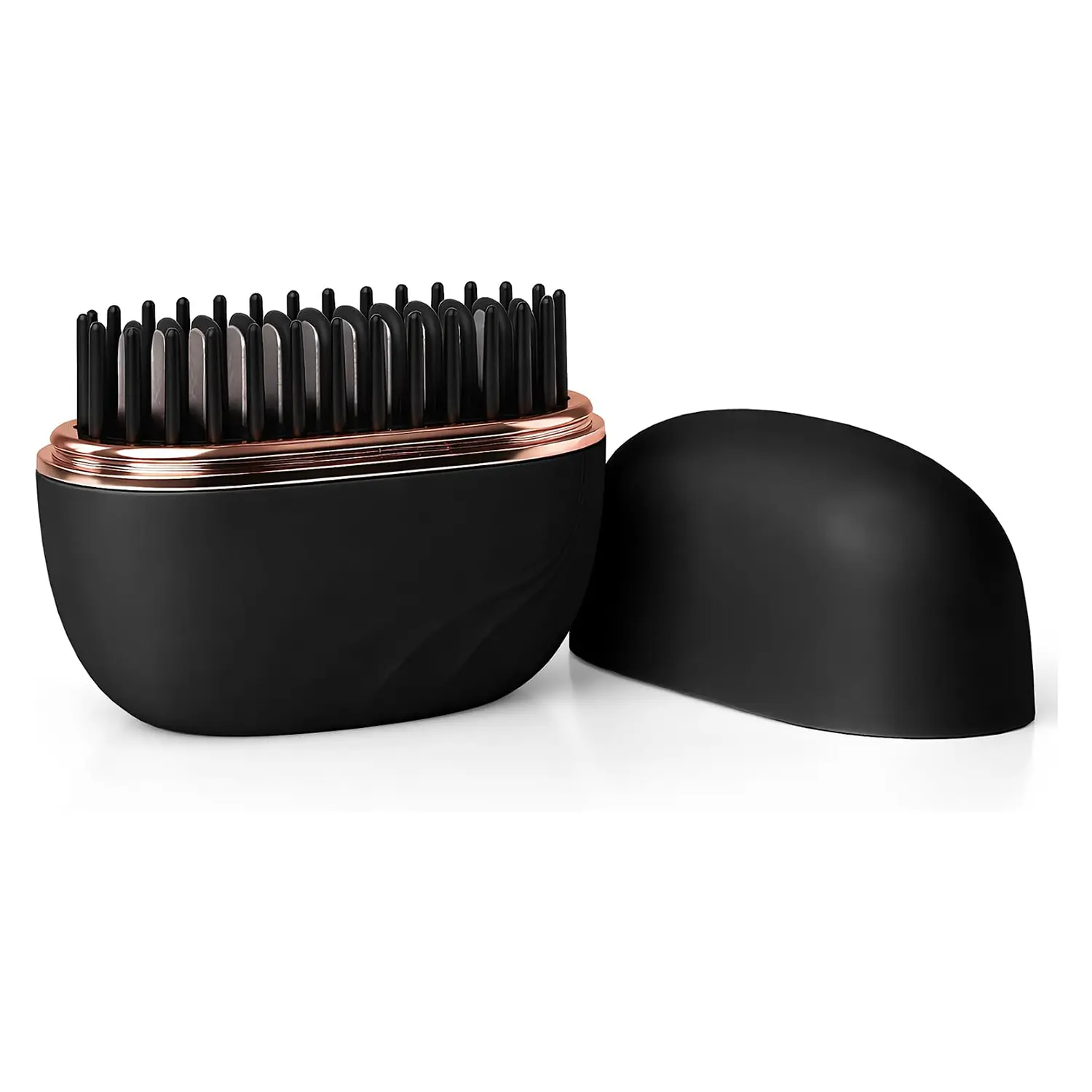 Women's Portable Cordless Mini Hair Straightener Hot Comb - 3-Speed Temp. Adjustment, Rechargeable, All Hair Types, Heat Protection, Anti-Scald Shell, Quick Styling Glam Brush for Travel, Adjust Temp., Travel Ready, Plastic Handle, Heat Protectant