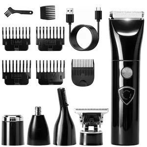Cordless 5-in-1 Electric Shaver & Trimmer, Professional Hair Clippers for Men Women Barber Clippers Set, T-Blade Beard Hair Trimmer with LED Display