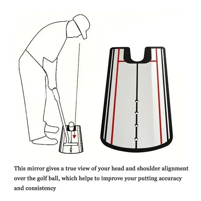 Golf Putting Mirror Training Aid for Adults - Compact & Portable Alignment Guide with Mirrored Surface for Stroke Control, End-Over-End Roll Control, and Daily Practice to Enhance Tempo & Rhythm