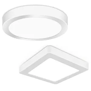 12W/18W/24W Round or Square Ceiling Light, 1400LM/2100LM/2700LM, 6500K Daylight White, 85-265V Wide Voltage, for Bedroom Living Room Kitchen Indoor Lighting (1-Pack)