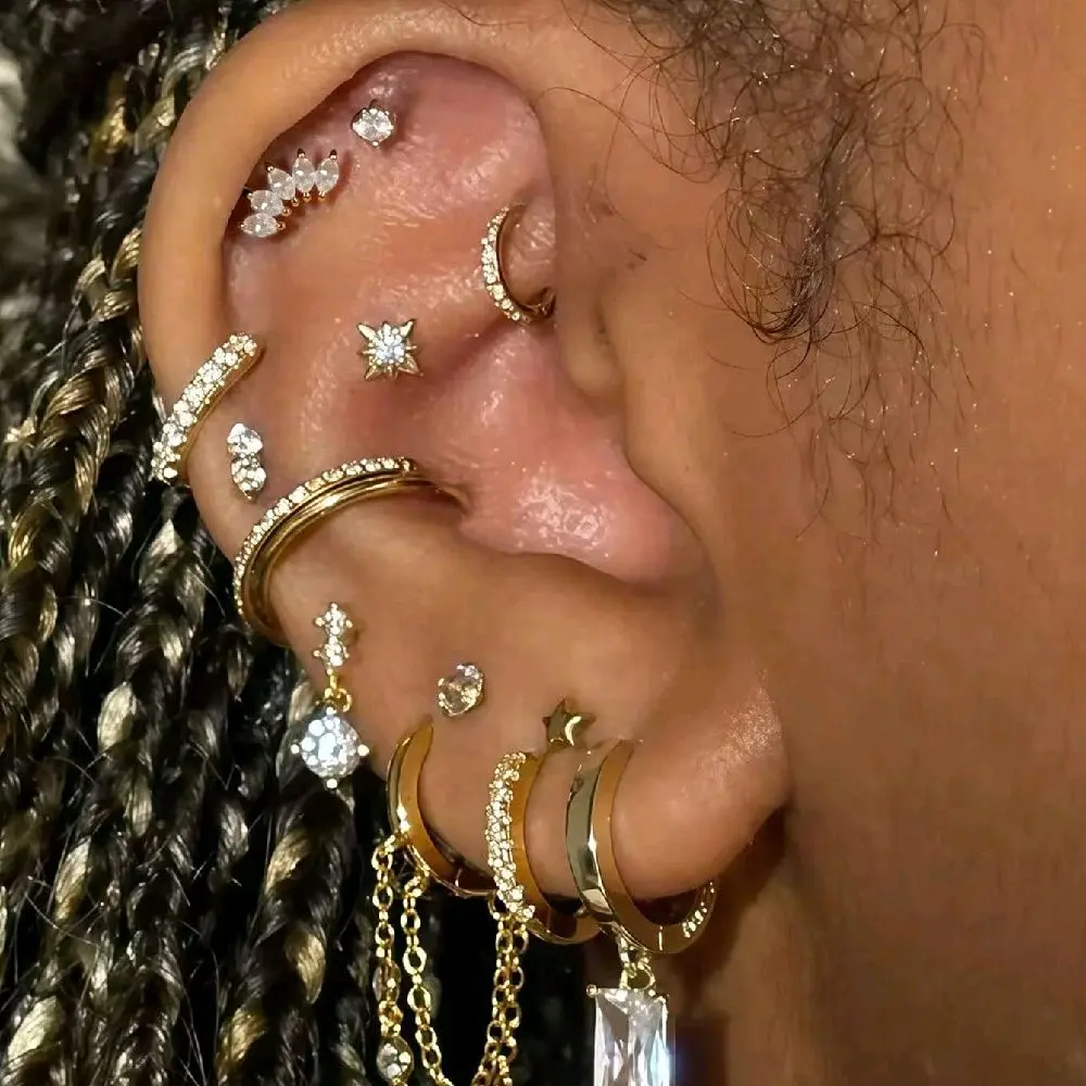 11pcs Stacking Earrings Set