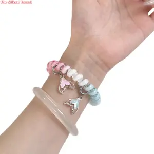 Coiled Elastic Hair Tie Watch Band, Lightweight Breathable Strap, Summer Flexible Design Compatible with Xiaomi Band 10 9 8 for Daily Wear, Only Watch Band Included