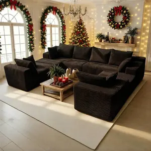 【Memorial Day Gift】NMXVXMN 138" Oversized U-Shaped Sectional – No Assembly, 8-Seater Modular Boneless Cloud Sofa with Chaise Lounges, 4-in-1 Flexible Deep Seat Corner Couch for Living Room