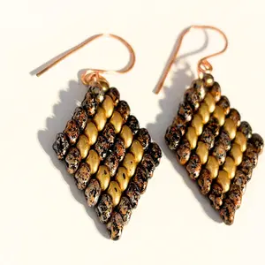 Copper Diamond Shaped Earrings