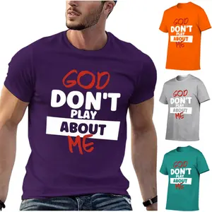 Men's God Don't Play About Me Graphic T-Shirt - Black with Bold White & Red Lettering,Trendy Soft Short Sleeve Crew Neck Tee for Casual Streetwear,Gym,Workout | Holiday Gift for Dad,Husband,Boyfriend (Father's Day,Christmas,Birthday),Plus Size T-Shirts