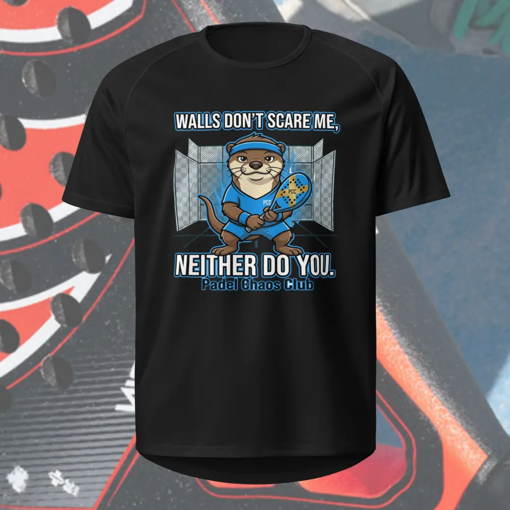 Funny Padel  Unisex sports jersey— "Walls Don't Scare Me...Neither Do You" — Padel Gift — Padel Humor — Padel Chaos Club