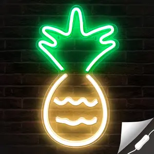 Pineapple Neon Light - Pineapple Neon Signs for Bedroom, Wall Decorations - Pineapple Led Light for Room Decor - Pineapple Night Light with Switch - 17 x 10-inch Big Pineapple Led Sign