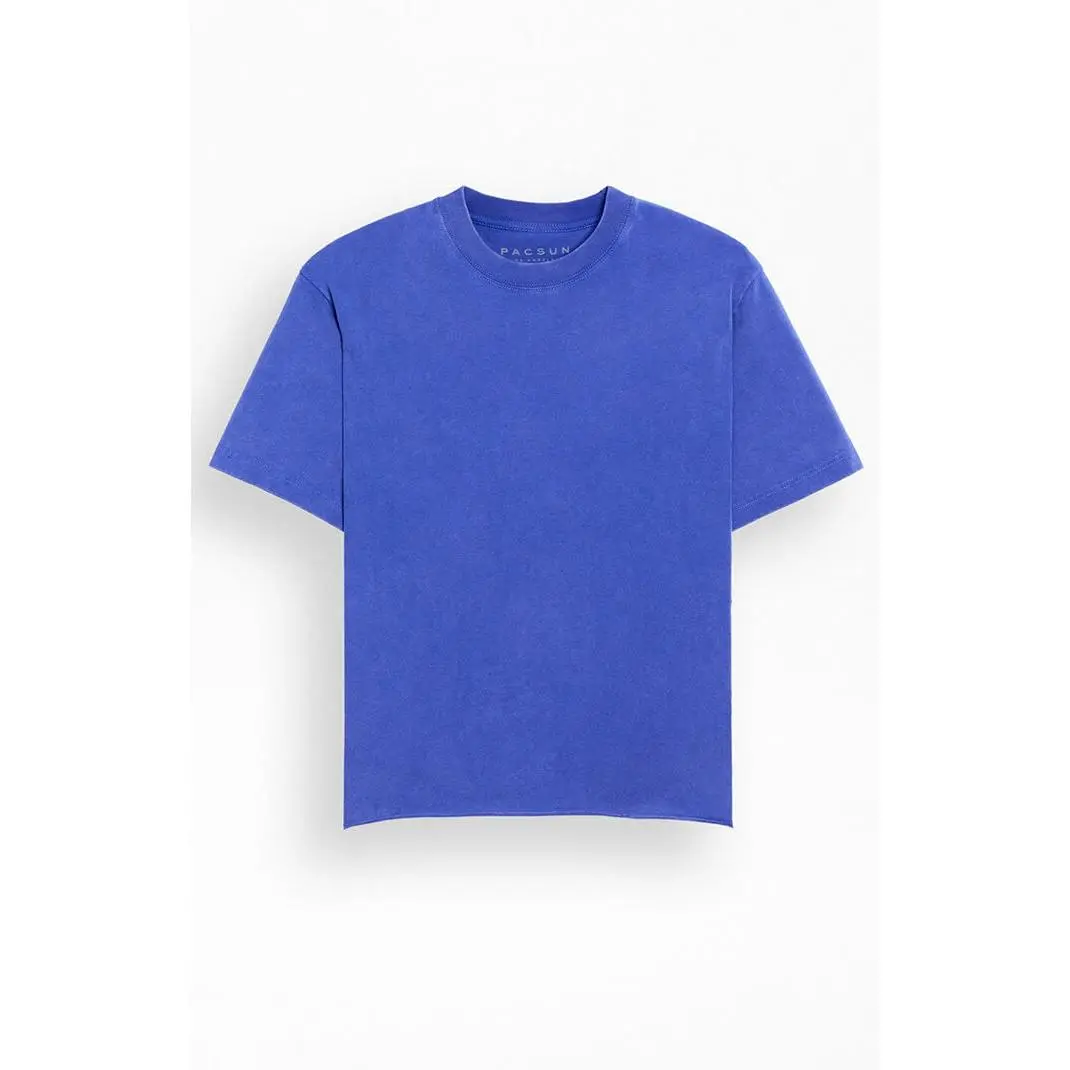 Pacsun Men's Blue Premium Cropped T-Shirt