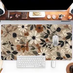 Floral Pattern Mouse Pad, Rectangle Gaming Mouse Pad, Non-slip Rubber Base Mousepad, Office Desk Keyboard Mouse Mat for Home Office Game Room Desk, Desk Accessories