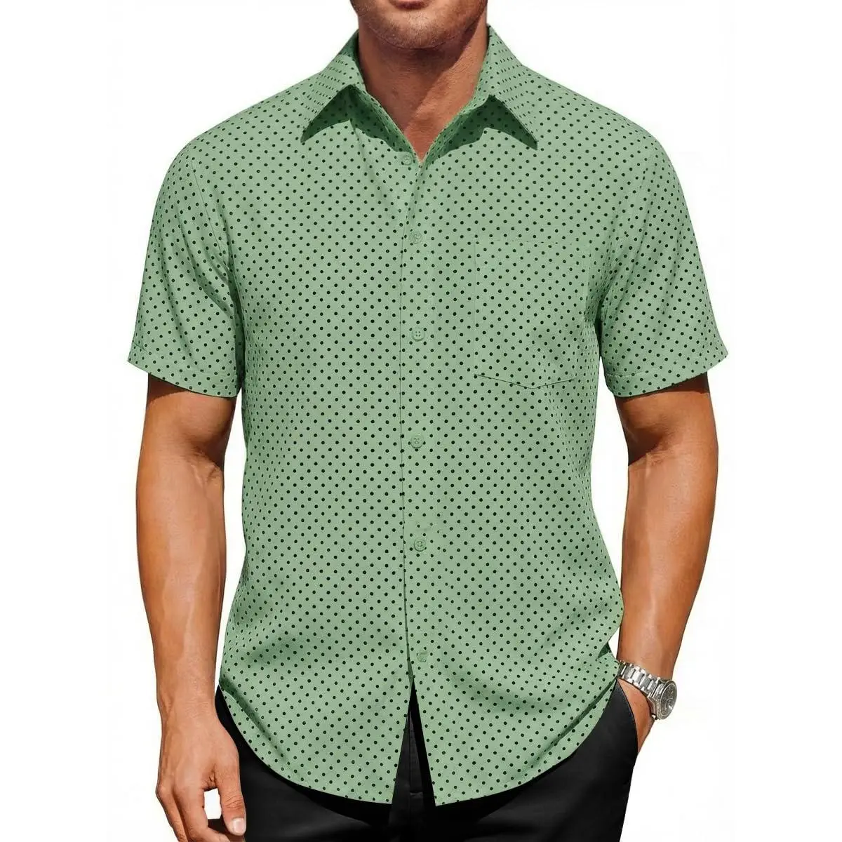 mens polka dot shirt - TikTok Shop