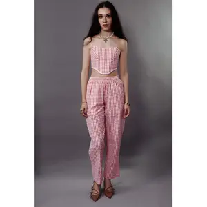 GEORGIA PANTS in PINK GINGHAM