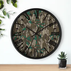 Original Greenleaf Everything Bottom Lands Camo Wall Clock - Clock with Camouflage Design | Hunting Season | Hunter Decor