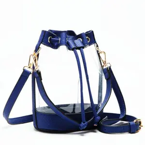 Clear Bucket Bag  Crossbody Shoulder Stadium Bag with Adjustable Strap