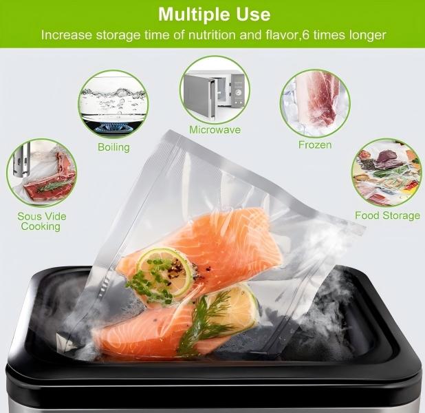 11" x 50' Vacuum Sealer Bags Rolls | BPA-Free Food Grade Vacuum Seal Bags for Food Storage, Meal Prep, Sous Vide, Freezer & Kitchen Organization