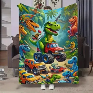 Dinosaur Blanket for Kids Boys Girls, Soft Flannel Dino Car Blanket,Toddler Birthday Gift,Baby Shower Gift,Jurassic T-Rex Throw, Kids BlanketGift for kids, Kid Blanekt,Birthday Gift, Christmas Gift