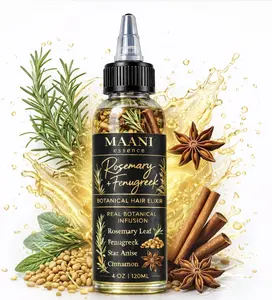 Rosemary & Fenugreek Hair Oil Rapid Hair Growth – Botanical Scalp Treatment with Real pcs Rosemary Leaves, Fenugreek Seeds, Cinnamon & Star Anise – Herbal Hair Growth Infused with Castor Oil Mane Oil120ML