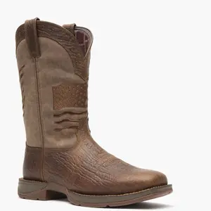REBEL BY DURANGO BROWN DISTRESSED FLAG EMBROIDERY WESTERN BOOT