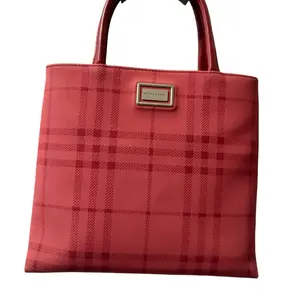 Pre-owned BURBERRY coated Mini Bags PreOwned Red Nova Check Top Handle Bag