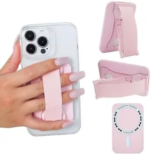 LoveHandle PRO MagSafe Compatible Magnetic Phone Grip w/Kickstand - Mount, Strap and Stand for Smartphone and Tablet - MagSafe Ring Included - Fits All Devices - Pink Diamond Glitter