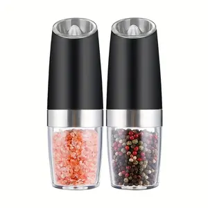 Electric Salt and Pepper Grinder Set with Adjustable Coarseness, LED Light, Battery Powered, One-Hand Operation Salt and Pepper Shakers