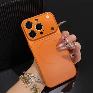 Premium Frosted Glass Magnetic Phone Case Designed for iphone 17 Pro Max 16 15 14 Compatible with Magsafe Wireless Charging Offers Scratch Resistance