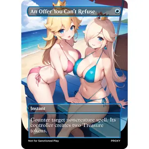 An Offer You Can't Refuse (Princess Peach & Rosalina) Instant (Non-Creature) - MTG PROXY Anime Waifu - Mature Content
