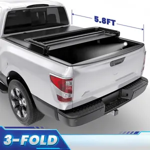 5.8FT 3-Fold Tonneau Cover Bed for 14-2018 Chevy Silverado Sierra 1500 2500 3500