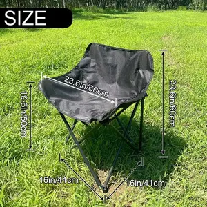 Black portable camping chair ,low backrest - for outdoor activities/fishing,1pcs