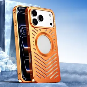 Metal Heat Dissipation Magnetic Phone Case For iPhone 12 13 14 15 16 17 Pro Max Case Aluminum Cooling Cover