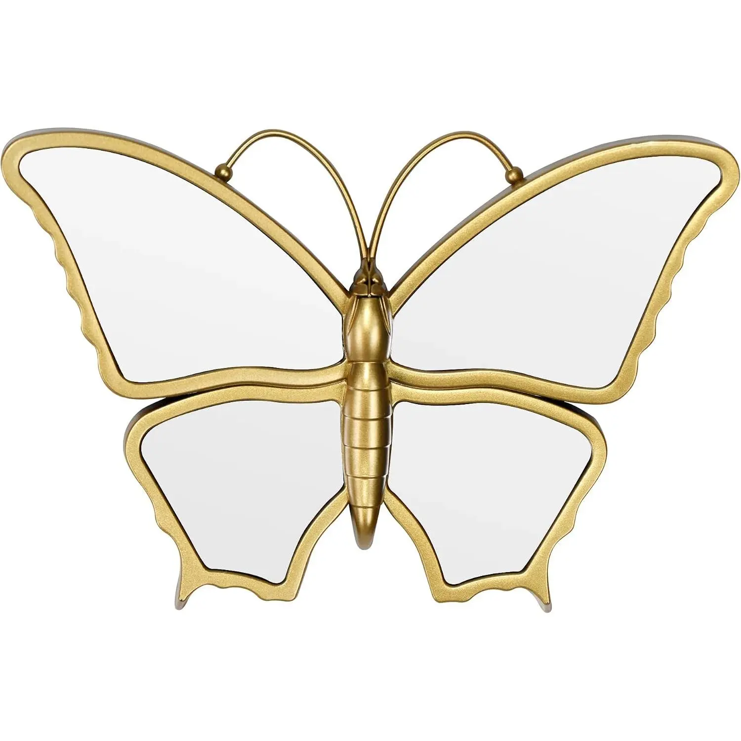 Decorative Butterfly Wall Mirror with Gold Plastic Frame (9.8 x 6.3 inch)