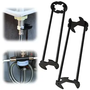 2PCS Basin Wrench Set Upgraded Multifunctional Sink Wrench Faucet Wrenchs for Tight Spaces Universal Installer Tool for Bathroom Kitchen 2PC Set Convenient Operation