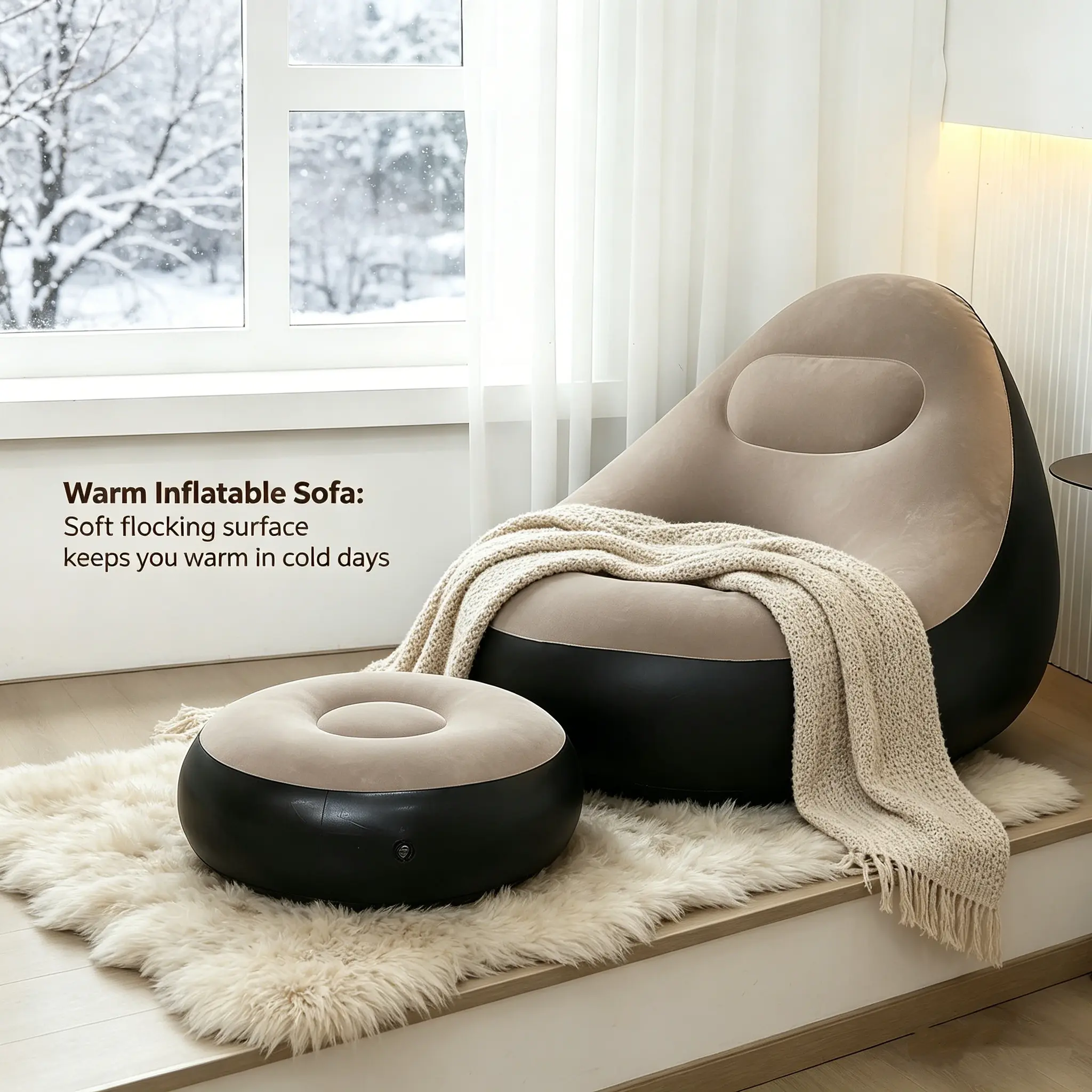 Inflatable sofa brown