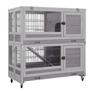 Aivituvin Folding Rabbit Hutch | Fast Assembly Outdoor Bunny Cage -AIR18-F