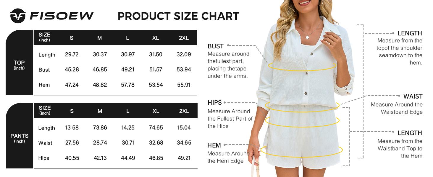 Fisoew Womens Plus Size Gauze Shirt & Shorts Set Loose Fit Long Sleeve Casual Outfit Womenswear #Springtok SpringStatements