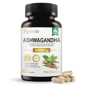 Ashwagandha Supplements 2400mg Organic with Black Pepper Vitamin B12 & B6 for Max Absorption Stress Relief Athletic Performance for Men & Women 60 Capsules