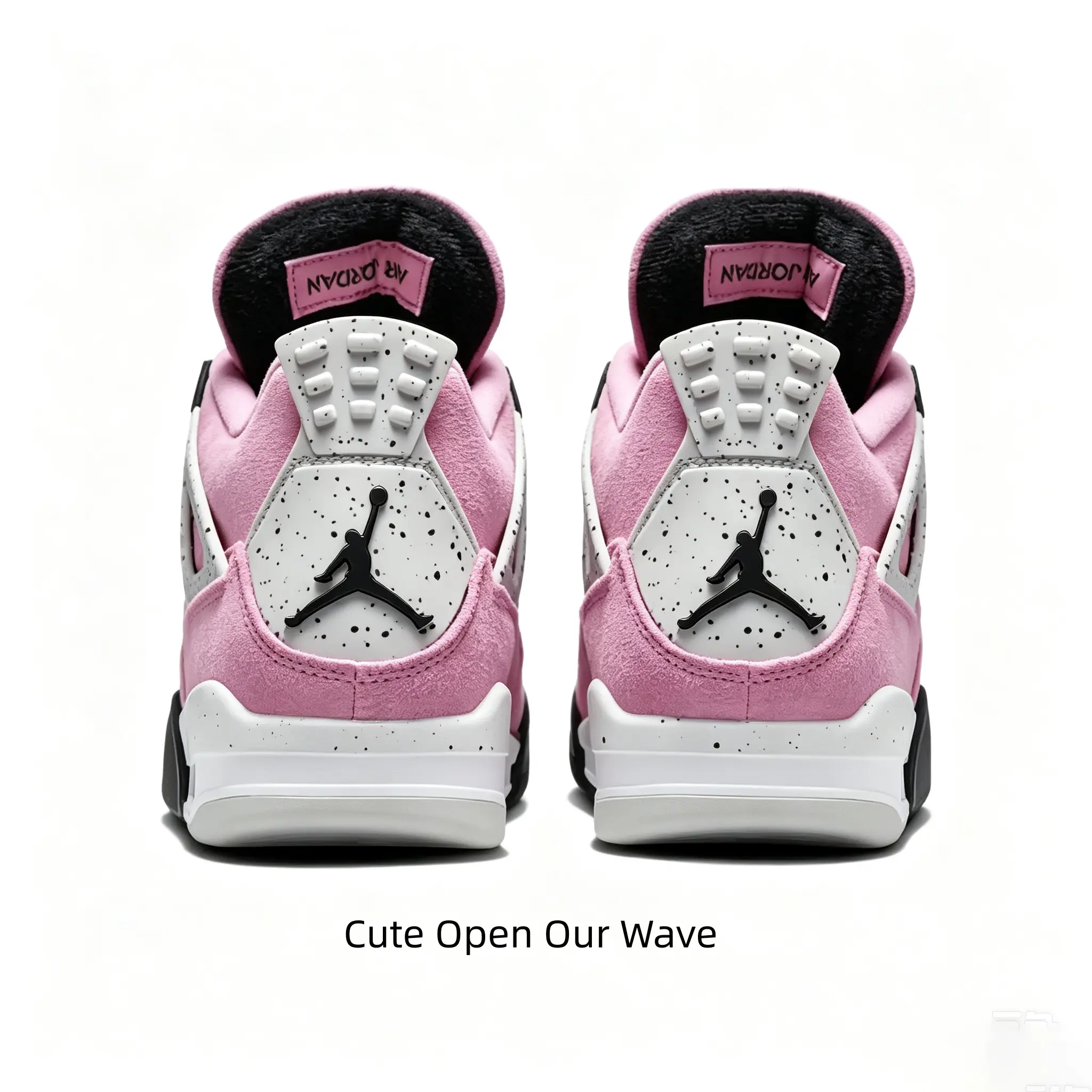 brand new classic cherry pink white color block matte suede mesh high top retro basketball sneakers cushion anti slip torsion support pink rubber outsole breathable wrap street  men women fashion shoes