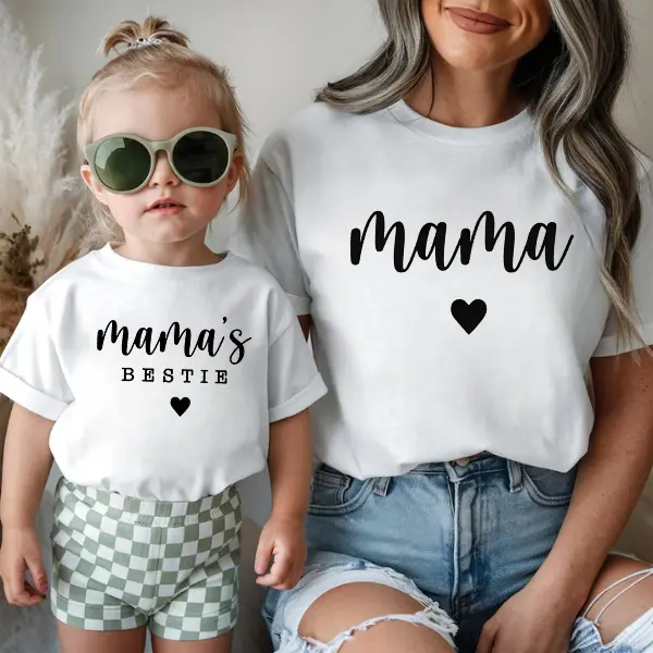 Mama and Mamas Bestie Tshirts, Mothers Day Gift, Mom Daughter Outfits, Matching Mommy Me Tees, Mama t shirts, New Mom Gift, Shirts Women