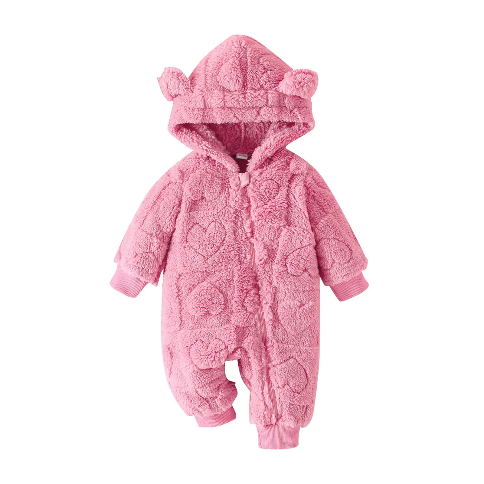 Newborn Baby Girl Winter Clothes Snowsuit Hooded Romper Long Sleeve Fleece Bear Jumpsuits Infant Winter Warm Outfits