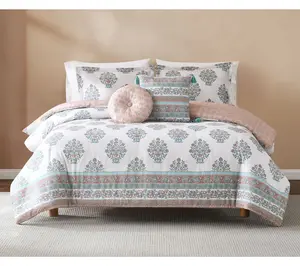 Lush Decor Sofia Flower Block Comforter 5Pc Set Full/Queen