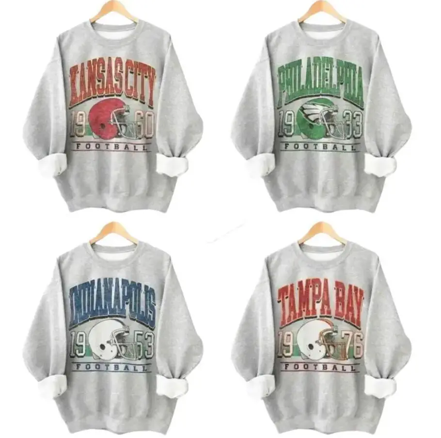 Vintage 90s All Teams Ash Grey Sweatshirt, Retro 90s Game Day Crewneck, Hometown Football Shirt,  Fashion For All