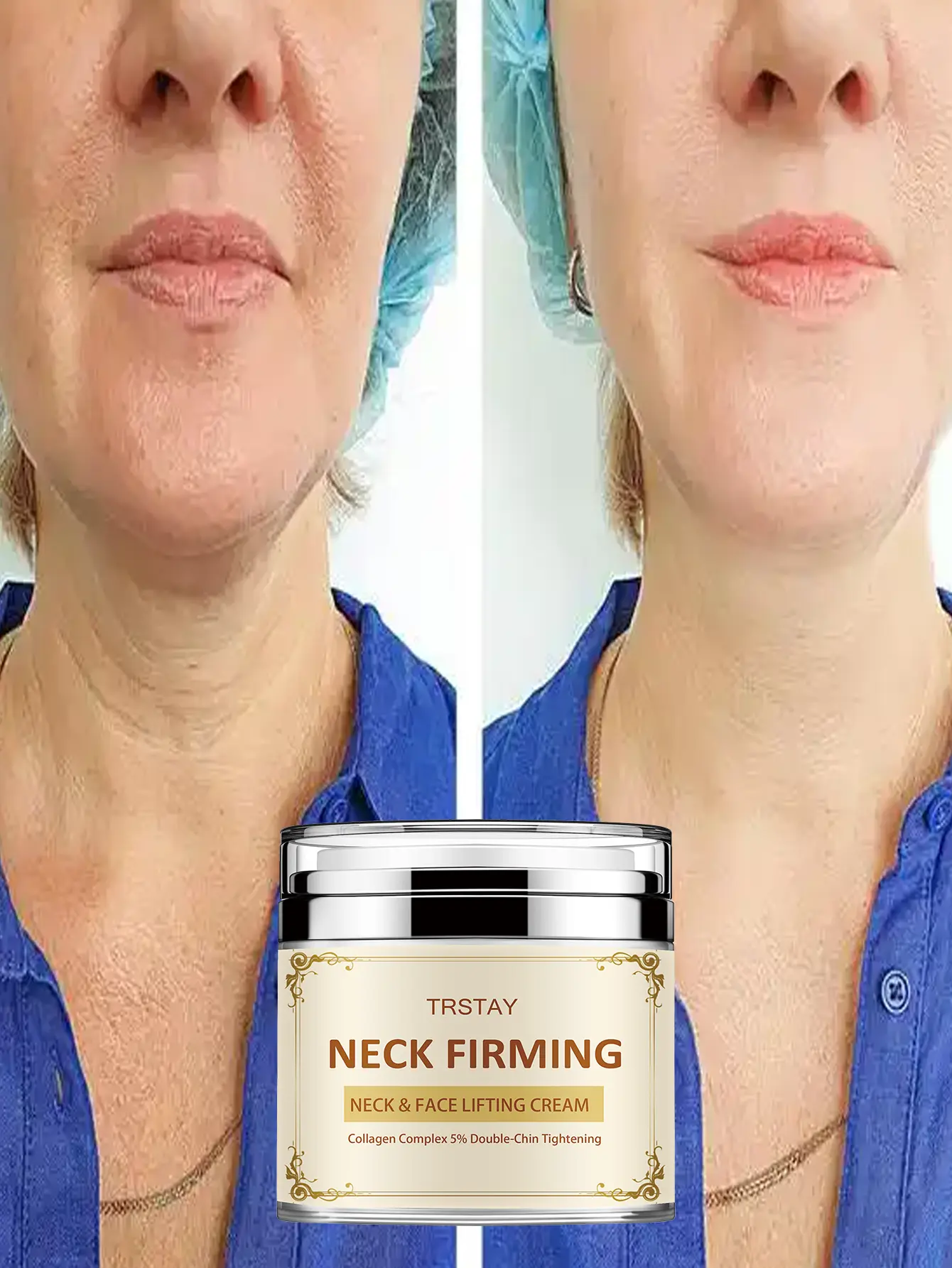 Neck Firming Cream with 5% Collagen Complex - Skin Tightening Moisturizer for Crepey Texture & Fine Lines, Hydrating Body Care for Dry Skin and Jawline, Smoother, Adults, Skin Tightening Moisturizers & Mists