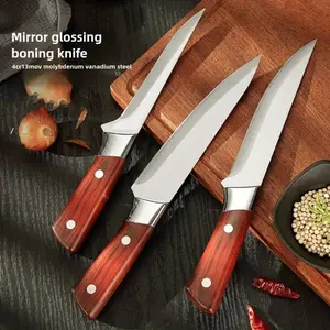 3 Piece Set of Professional Butcher Knives - Hand Forged Stainless Steel Boning Knife Kitchen Hand Forged Fish Fillet Knife Beef Knife Barbecue Tools Professional Chef Kitchen Knife, Multi Purpose Kitchen Carving Knife
